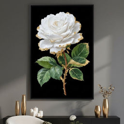 Gilded White Rose Portrait