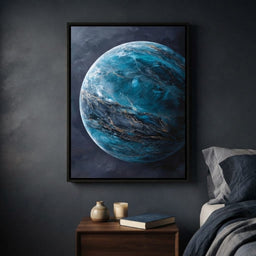 Celestial Ocean Planet Gold Veins - bedroom mockup