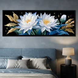 Celestial White Lotus Bloom - bedroom mockup