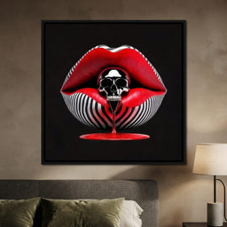 Chrome Skull Kiss - TooplesArt - bedroom mockup