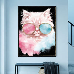 Cool Cat Sunglasses Portrait - entry hall mockup