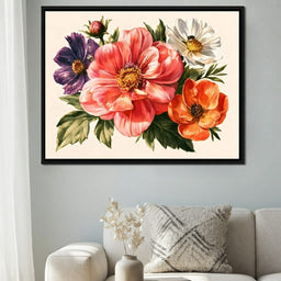 Cosmic Petals Upon A Summer Meadow - living room mockup