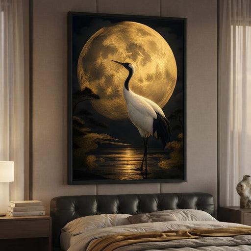 Crane Moonrise Canvas Print