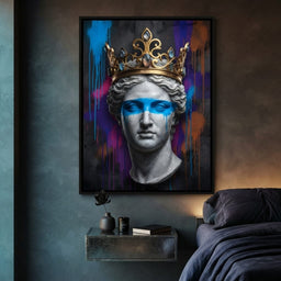 Crowned in Neon - bedroom mockup