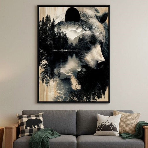 Wild Pines Bear Reflection Canvas Print