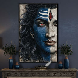 Shiva Gaze Ancient Script Face