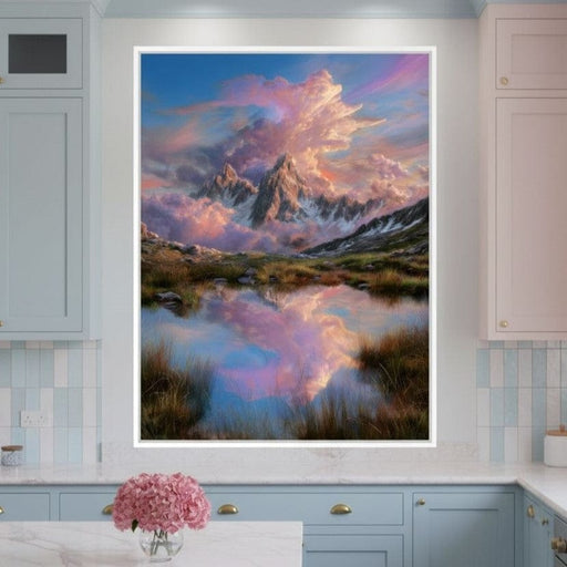 Celestial Peaks Dawn Reflection Canvas Print