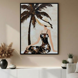 Palm Shade Lady With Sunhat