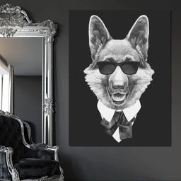 Dressed Up German Shepherd - NicheCanvas