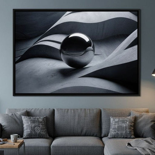 Black Mirror Sphere - TooplesArt Canvas Print