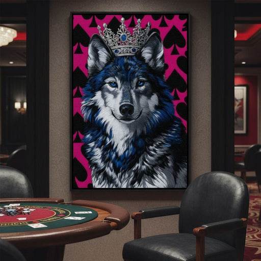 Majestic Crowned Wolf Royalty Canvas Print