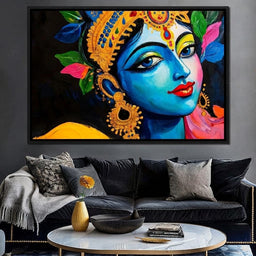 Divine Blue Muse of Krishna - room mockup 1