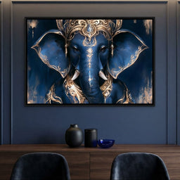 Divine Radiance of the Elephant Deity - dining room mockup
