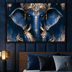 Divine Radiance of the Elephant Deity - bedroom mockup