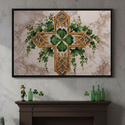 Celtic Cross Clover Wreath