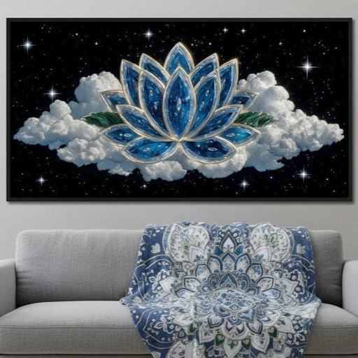 Celestial Lotus over Starlit Cloud Canvas Print