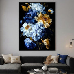 Midnight Golden Floral Peonies