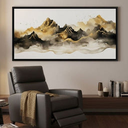 Golden Misty Peaks Panorama