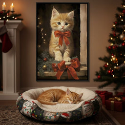 Yuletide Kitten by the Window