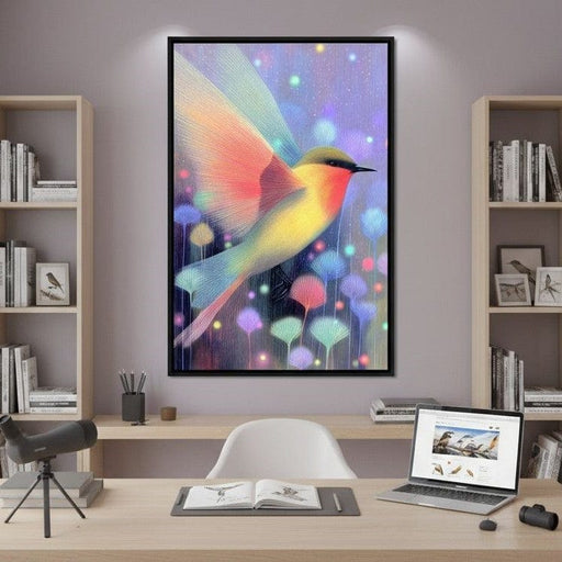 Luminous Bird of Starlit Garden Canvas Print