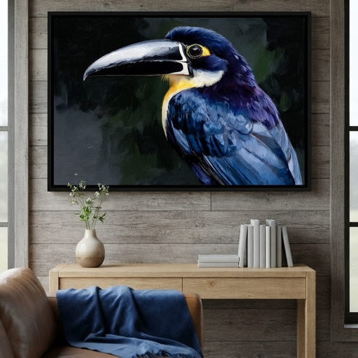 Electric Blue Toucan Portrait Canvas Print
