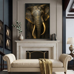 Elephant Gilded Wisdom - room mockup 2