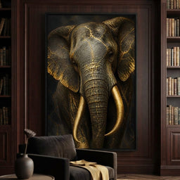 Elephant Gilded Wisdom - room mockup 3