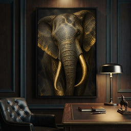Elephant Gilded Wisdom - room mockup 7