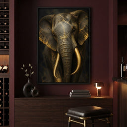 Elephant Gilded Wisdom - room mockup 8