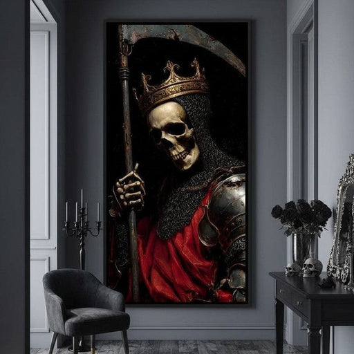Gothic Reaper King Knight Skull Canvas Print