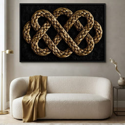 Eternal Braided Path of Golden Fibers - room mockup 1