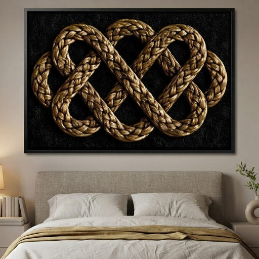 Eternal Braided Path of Golden Fibers Canvas Print