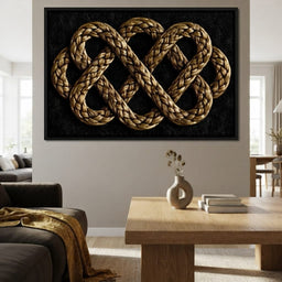 Eternal Braided Path of Golden Fibers - room mockup 8