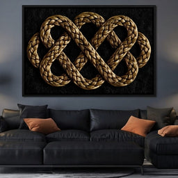 Eternal Braided Path of Golden Fibers - room mockup 12