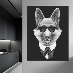 Dressed Up German Shepherd - NicheCanvas