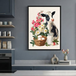 Farmhouse Cow Milk And Blooms - room mockup 1