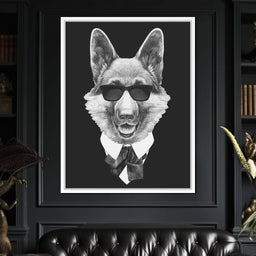 Dressed Up German Shepherd - NicheCanvas