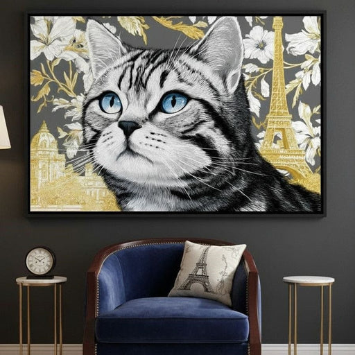 Feline Dreams Parisian Gold Canvas Print
