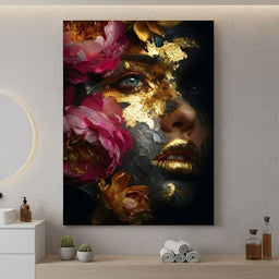 Golden Petal Portrait Radiance