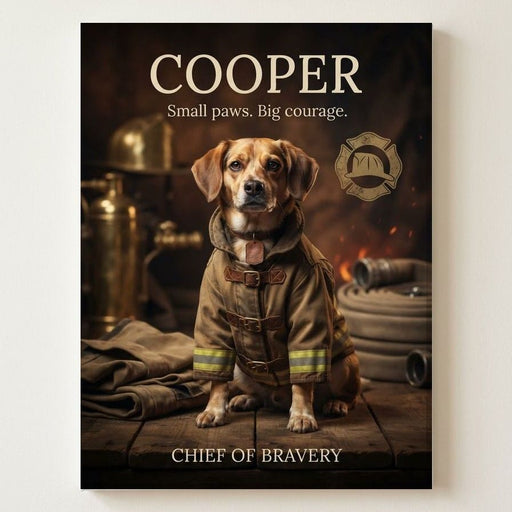 The Firefighter Pet Canvas Print