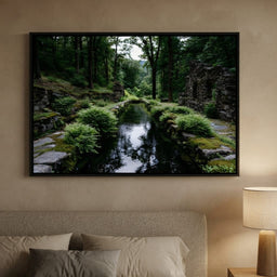 Forest Spring Stone Ruins - bedroom mockup