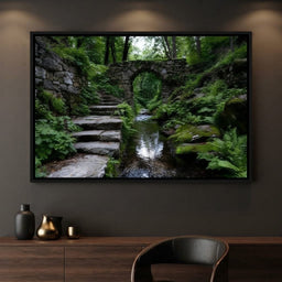 Forest Stone Archway Pathway - dining room mockup