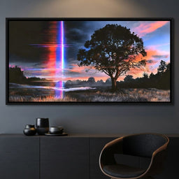 Fractured Light Over the Silent Meadow - dining room mockup
