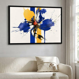 Fractured Petals On Vertical Fields - living room mockup