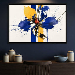 Fractured Petals On Vertical Fields - dining room mockup