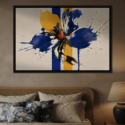 Fractured Petals On Vertical Fields - bedroom mockup