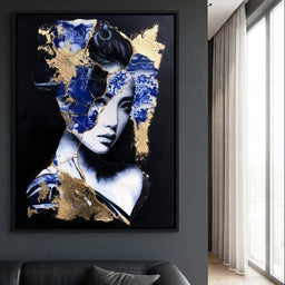 Fragile Beauty Mended With Gold - living room mockup