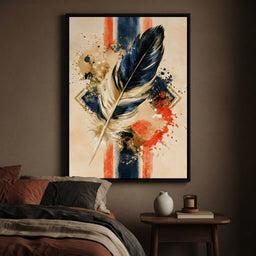 Fragmented Descent of the Golden Plume - bedroom mockup