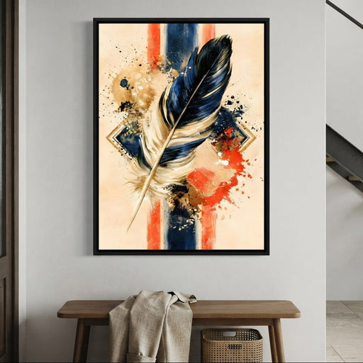 Fragmented Descent of the Golden Plume Canvas Print
