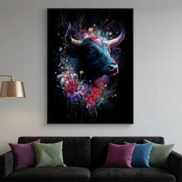 Cosmic Floral Bull Radiance